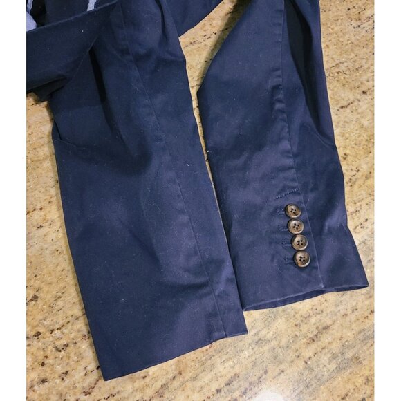 LL Bean Blazer Jacket Navy Blue Size L Stretch Cotton 2 button #501215 - Picture 11 of 13